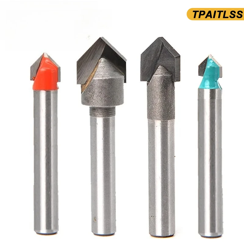 

Для сверления по дереву, хвостовик 6,35 мм, 90 градусов, V-образная канавка, 1/4′′5/16′′3/8′′1/2′′, гравировальные твердые фрезы с ЧПУ, твердосплавные фрезы