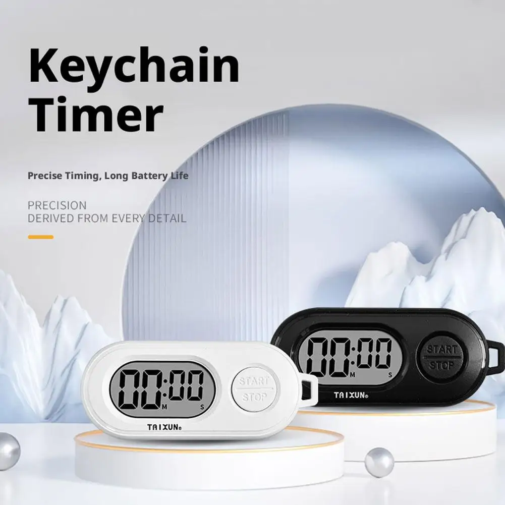 1/2/3 Stück Digitaler Stoppuhr-Timer Schlüsselanhänger, Kleiner LCD-Bildschirm Elektronische Uhr, Tragbarer Countdown-Timer Zubehör für Taschen-Schlüsselring – Detail 10