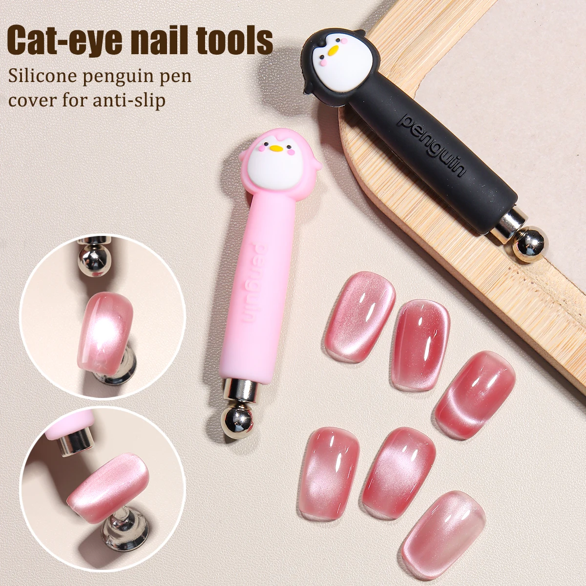 Cylindrical Cat-Eye Magnetic Steel Balls, Cat-Eye Magnetic Nail Sticks, French Cat-Eye Nail Art Magnetic Auxiliary Tools