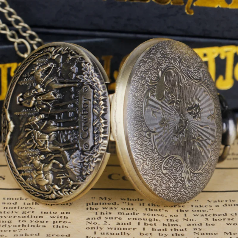ساعة جيب كوارتز أرقام عربية عرض قلادة ساعة جيب هنتر كاملة Relojes De Bolsillo
