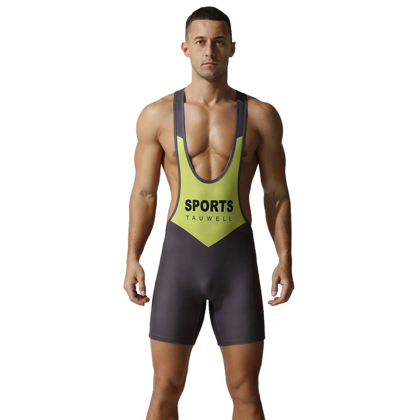 

Muscle Men Wrestling Singlets Athletic Sport Bodysuits Slim Fit Sleeveless Stretchy Active Wrestling Bodybuilding Jumpsuits