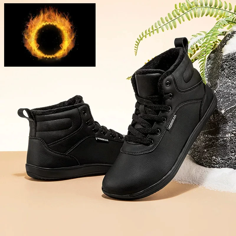 Hot Sale Wide Last Big Foot Snow Boots Outdoor Cold Protection Warm Fleece Middle Help Shoe Casual Walking Non-slip Shoe Size 47