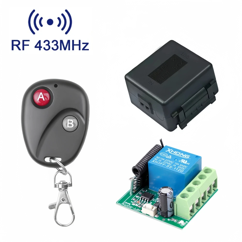 433 Mhz Universal Gate Remote Control Switch DC 12V 10A Relay Receiver Mini Module Remote Control for Gate LED Garage Door