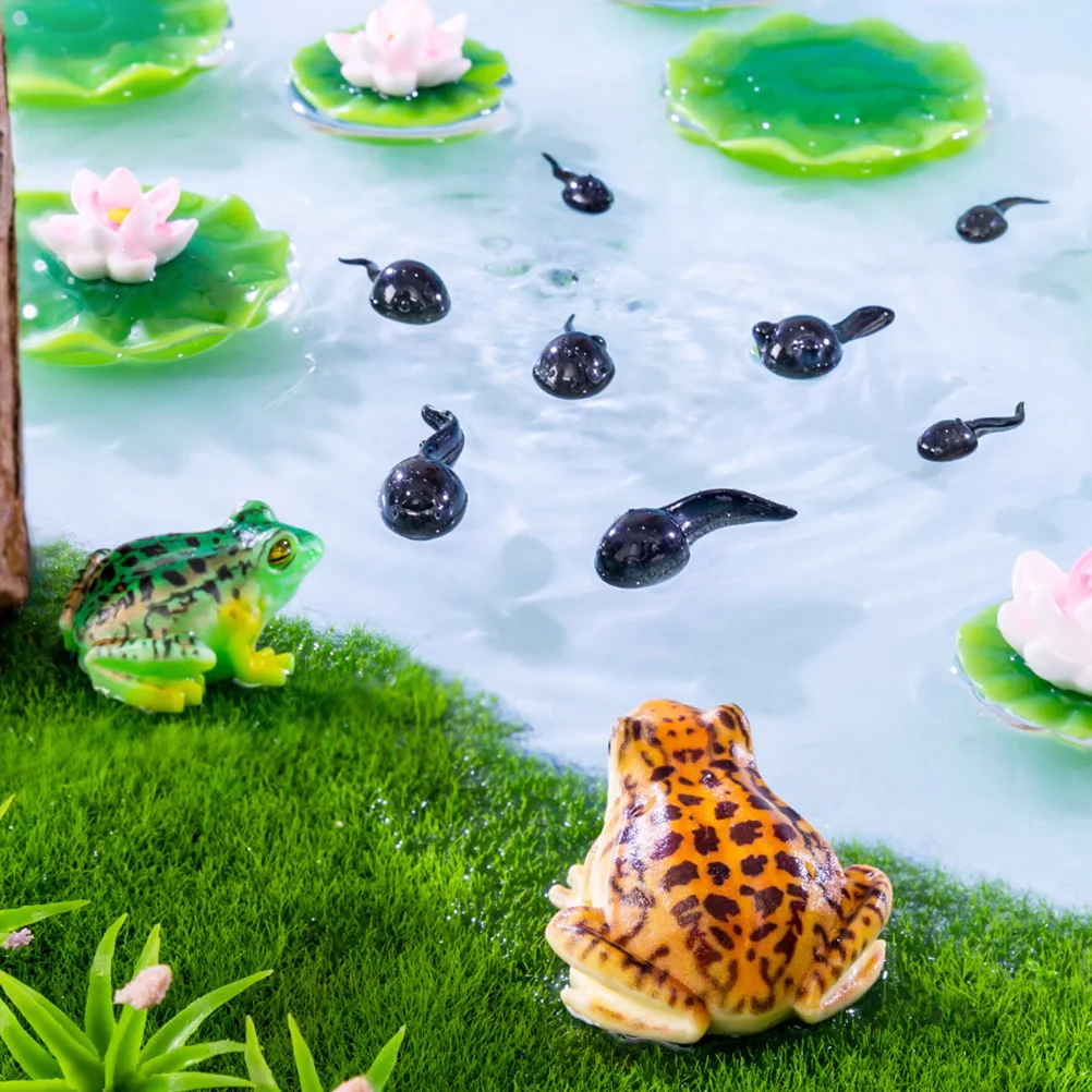 Micro Landscape Frog Mini Figurines Decor Resin Frogs Tadpole Miniature Flower Pots Ornaments Statue Things