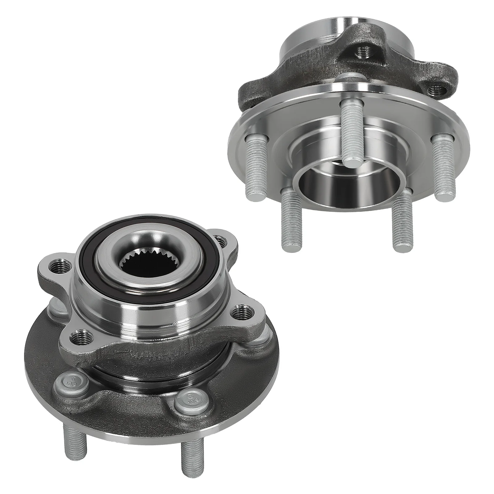 2pcs Front/Rear Wheel Bearing and Hub Assembly with ABS & 5-Lug For Ford Fusion 2013-2020, For Ford SSV Plug-In Hybrid 2019-2020