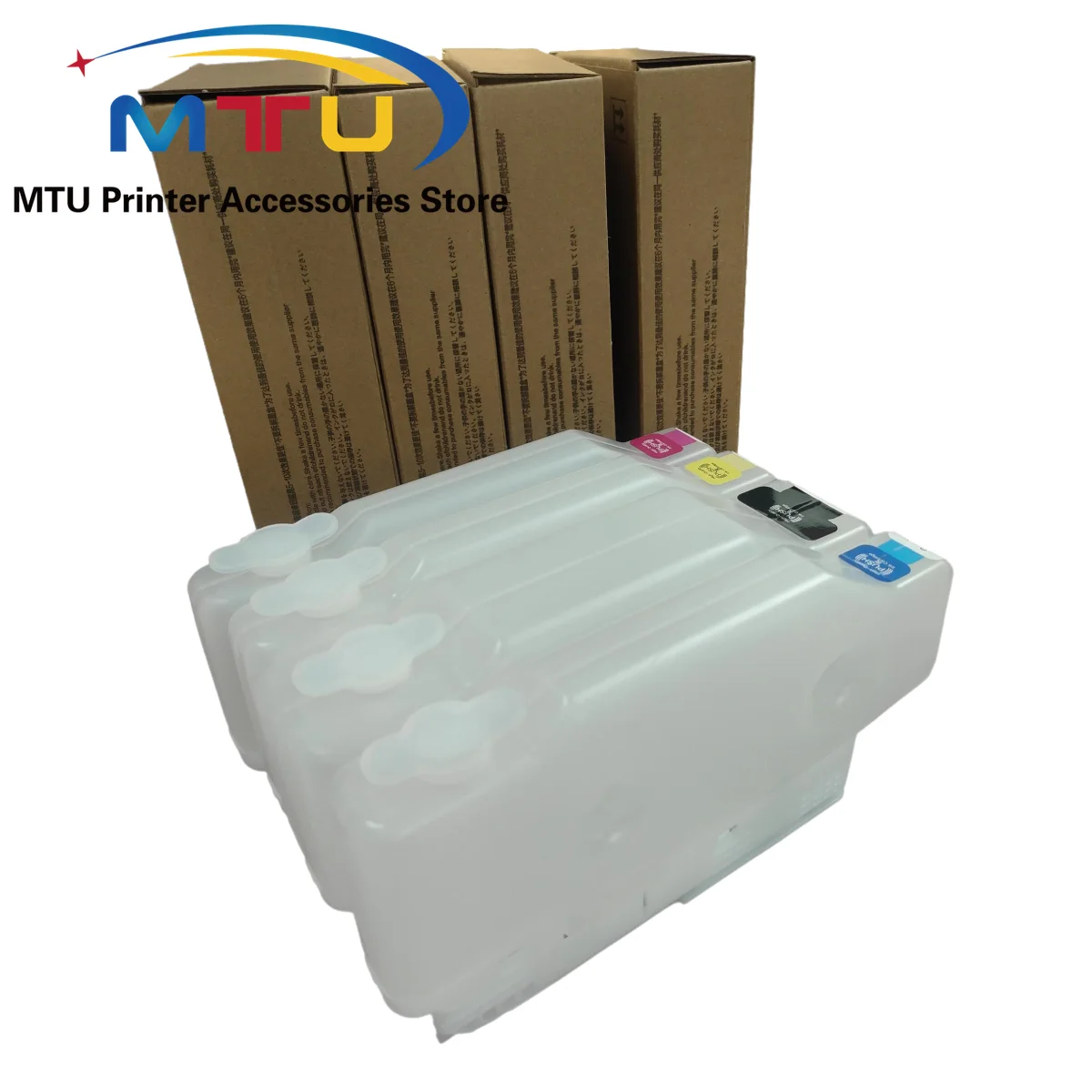 1Set 4Colors Refillable Ink Cartridge NO Chip for Epson AM-C400 C550 Printer T08N1/T08N2/T08N3/T08N4