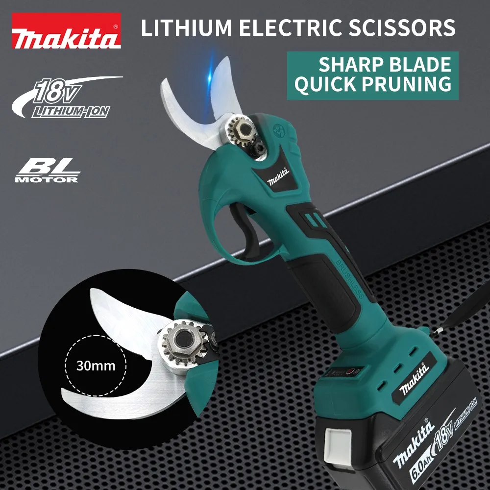 Imagem -05 - Makita Brushless Cordless Tesoura Elétrica Máquina de Cobre Puro Colheita de Frutas Poda Ferramentas Elétricas de Jardim 18v