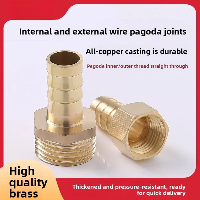 

PCF Barbed Fitting Heavy Duty Brass Gas Hose Adapter 4 Inch Green Head Internal Thread