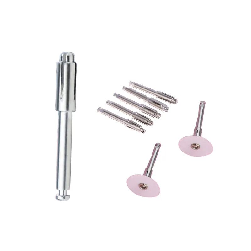 5/10 Pcs Stainless Steel Disc Matching Handle For Dental Polishing Discs Dental Spindle Polishing Disc Holding Rod Tool