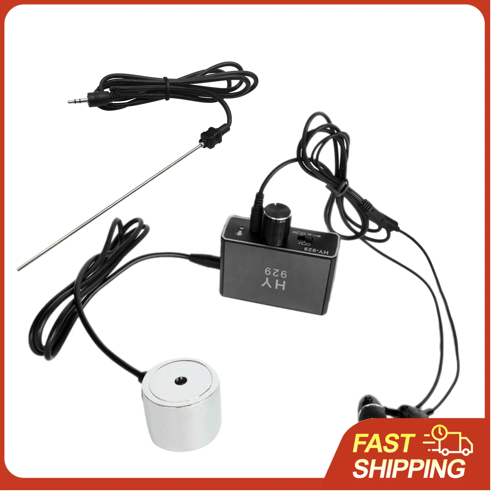 Portable Water Pipe Leak Detector with Dual Probe 20,000X Audio Amplification Earphone for Precise Leakage Location Finding