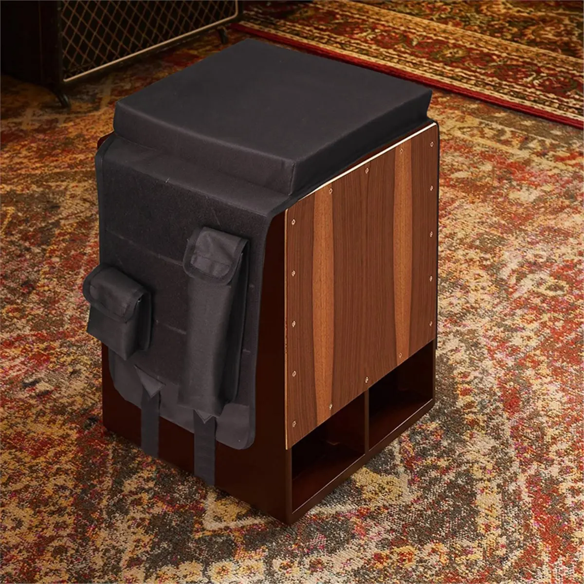 [MEGA SALE]Cajon Padded Seat Instrument Saddle with Side Pocket Cajon Saddle Drum Accessories for Music Performance Home Studio