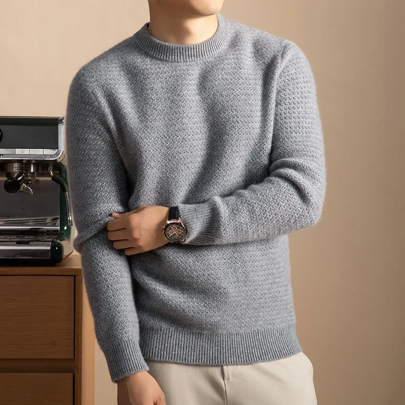 100% Cashmere Men's Sweater Thickened Warm Cashmere Sweaters Men Clothes