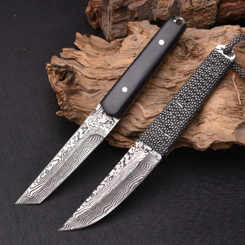 

EDC Нож с фиксированным лезвием Интегрированный нож Dragon Bone 3 мм для выживания на открытом воздухе со шнурком Карманный нож высокой твердости