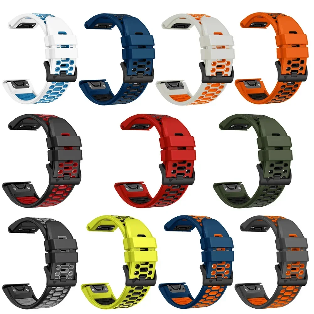 For Garmin Fenix 7X 7 Pro 6 6X Pro 5X 5 Plus Sapphire Solar Watch Strap Bracelet Quick Release 26mm 22mm Silicone Band Wristband