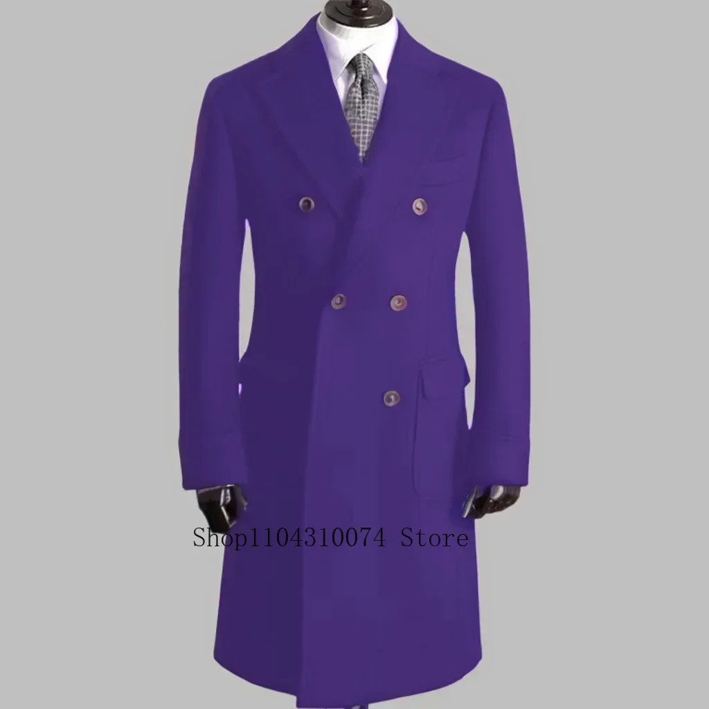 Trench Coat with Notched Lapel and Double-breasted ，comfortable Winter Jacket for Men，Double Breasted，Warm, Coat Customization