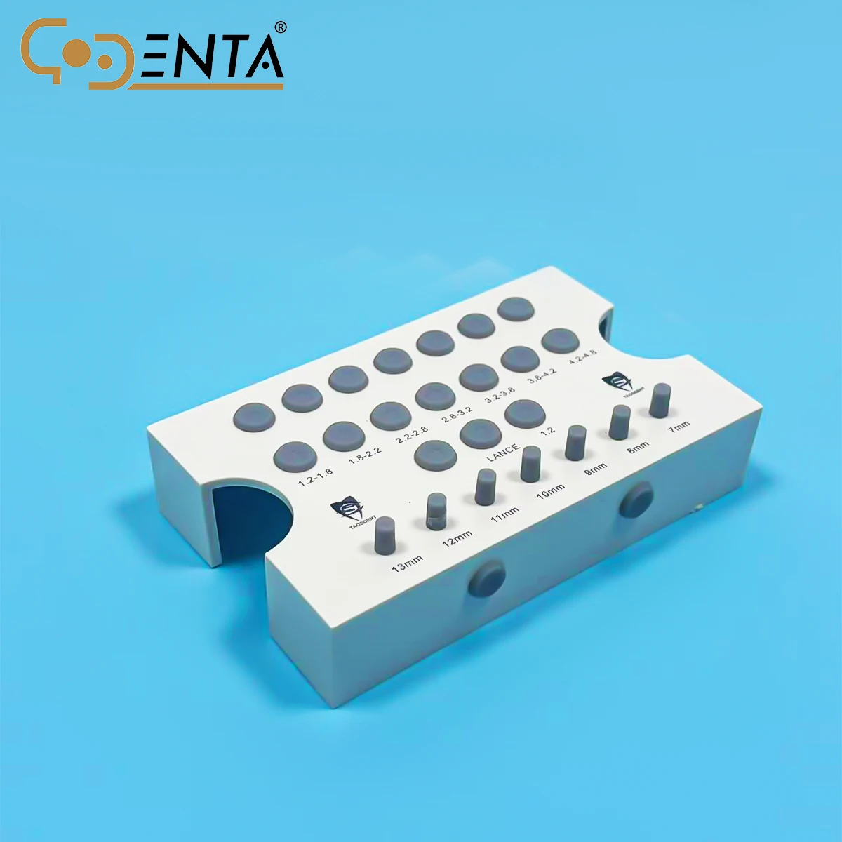 صندوق أدوات زرع GODENTA للتدريبات والسدادات - منظم تخزين شفاف مع فتحات مخصصة وغطاء آمن ومقبض، لـ Denta