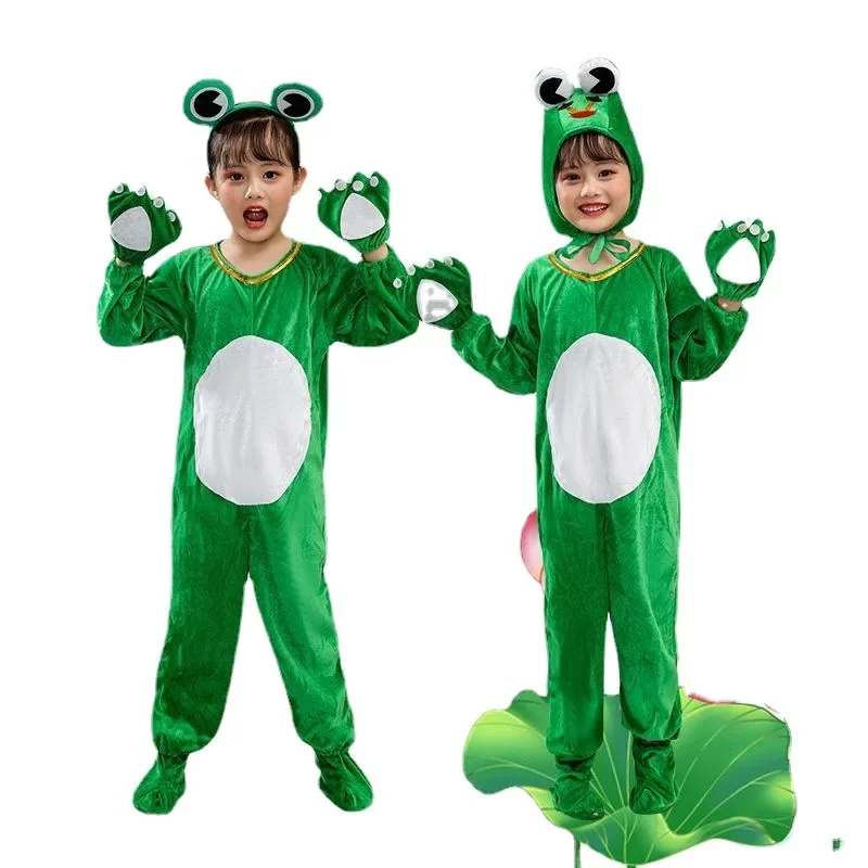 New Children's Frog Performance Clothing: Little Tadpole Finds Mom, Little Frog Cartoon Shaped Dance Performance Clothing