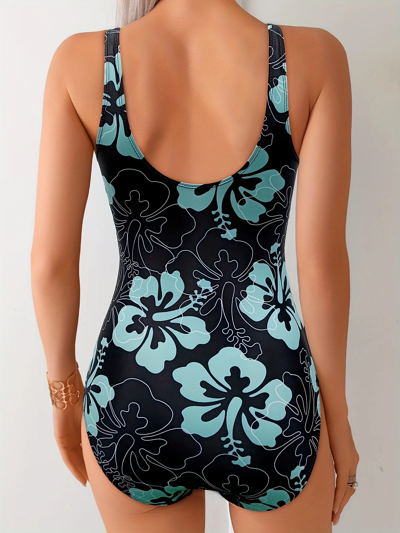 Verão feminino nova cintura simples temperamento esportes piscina ao ar livre maiô de uma peça