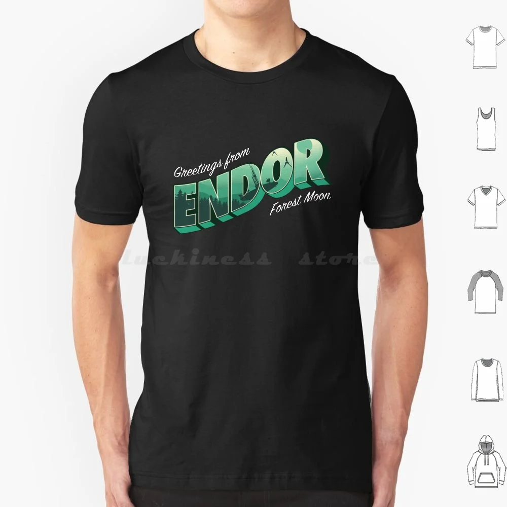 Greetings From Endor-Forest Moon T Shirt Big Size 100% Cotton Tatooine Endor Stocking Filler Luke Skywalker Jedi Obi Wan Kenobi