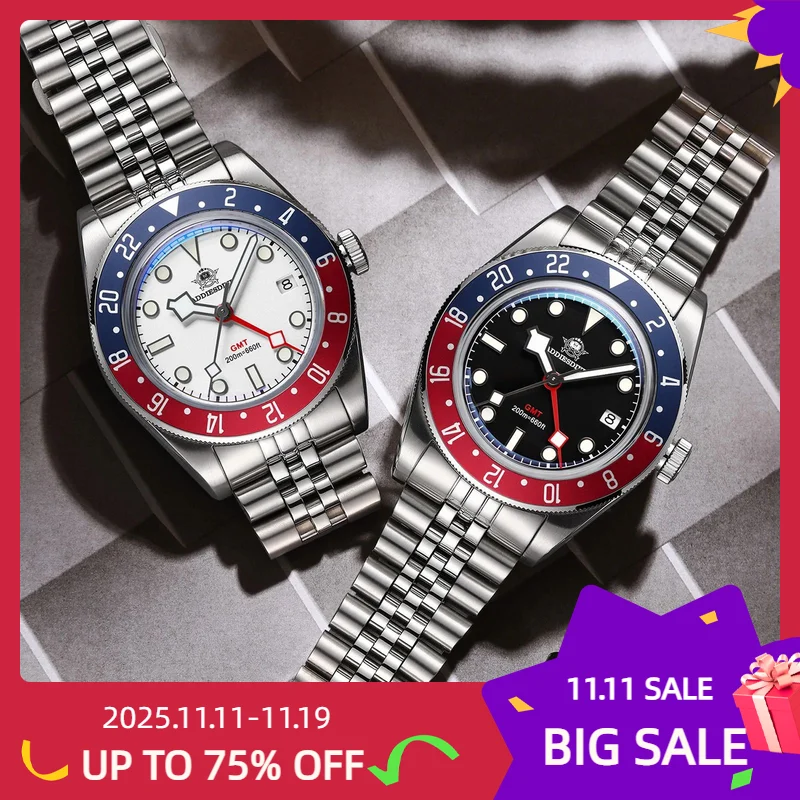 

ADDIESDIVE GMT Watches For Men Luxury Stainless Steel Casual Quartz Watch 200MM Waterproof Wristwatches AD2044 Relogio Masculino