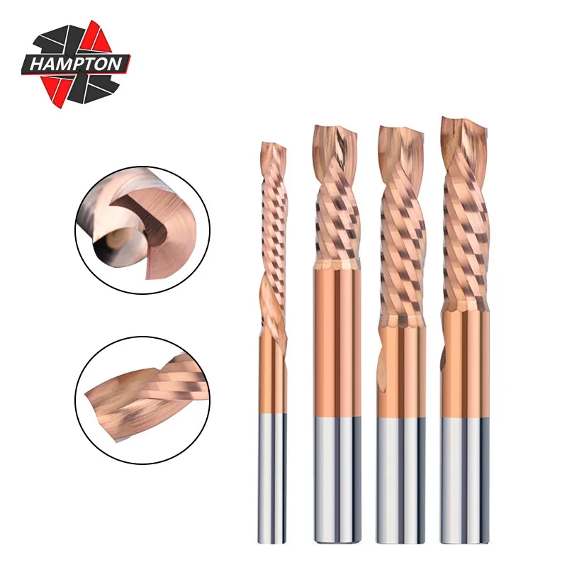 

Compound Milling Cutter Up Down Cut Router Bit Carbide End Mill Single Flute Milling Bit for Woodworking 3.175-12mm Shank