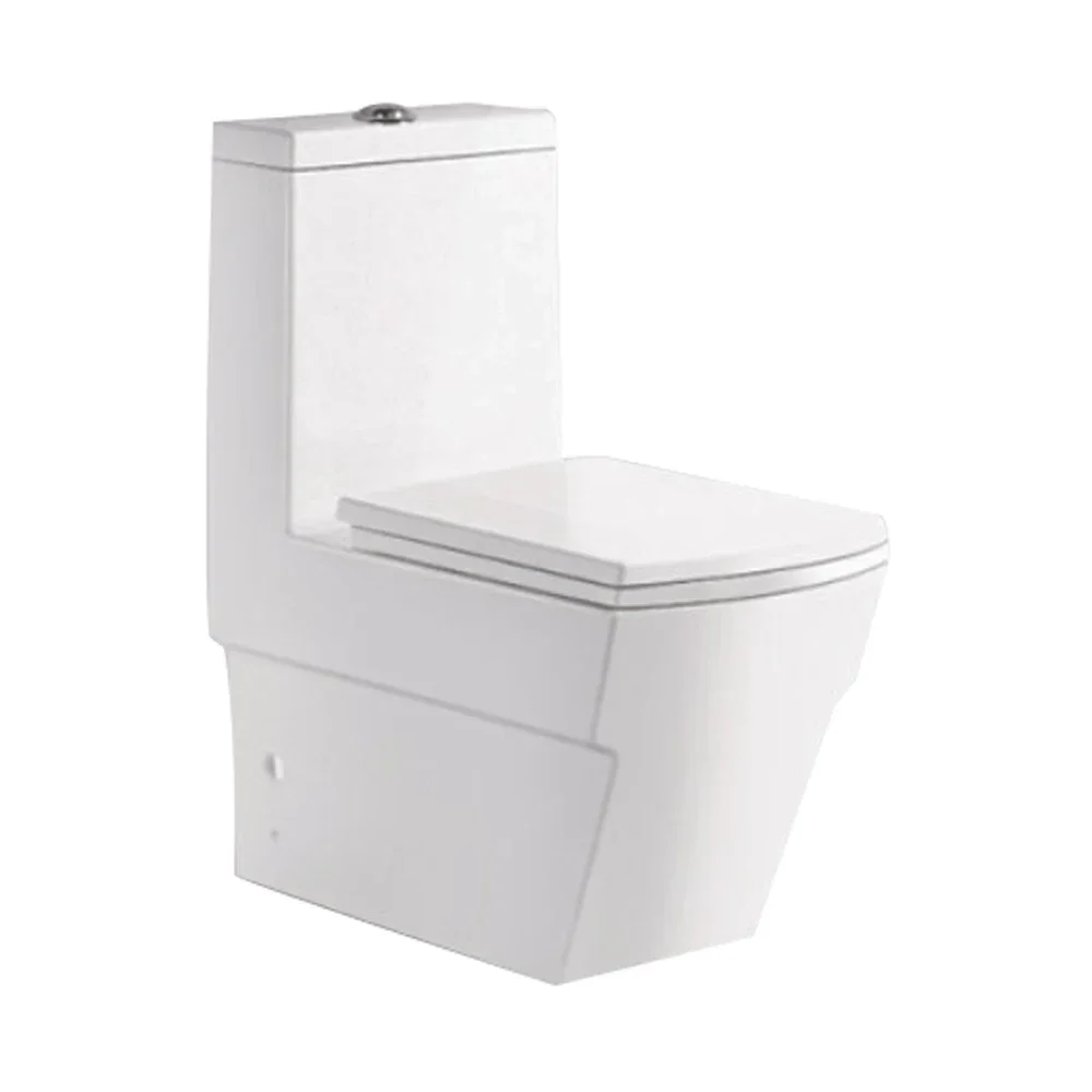 Wash Down One Piece Toilet Bowl High Quality Factory Price Ceramic Gravity Method Bathroom Water Close set Square WC Toilet