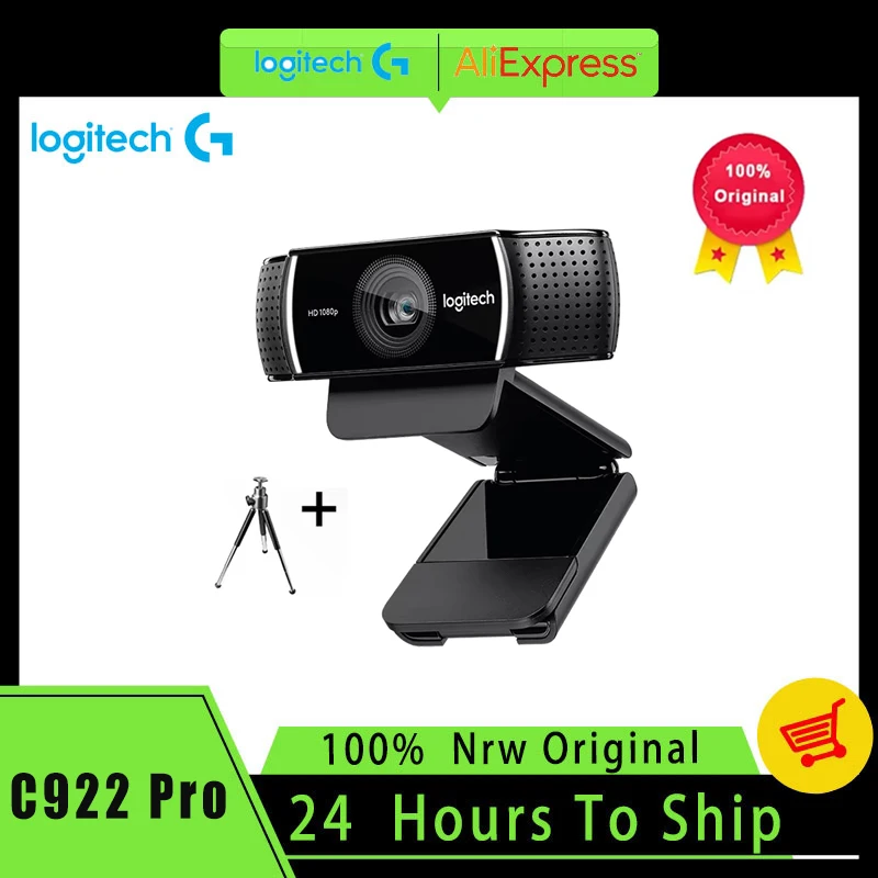 Logitech C922 Pro 100% original HD Webcam 1080P Autofocus Built-in Microphone Stream HD Anchor Camera With tripod