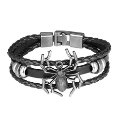 New Unique Design Punk Rivet Vampire Spider Leather Bracelet Ladies Bracelets Men Bracelet Fashion Valentine's Gift Pulseira