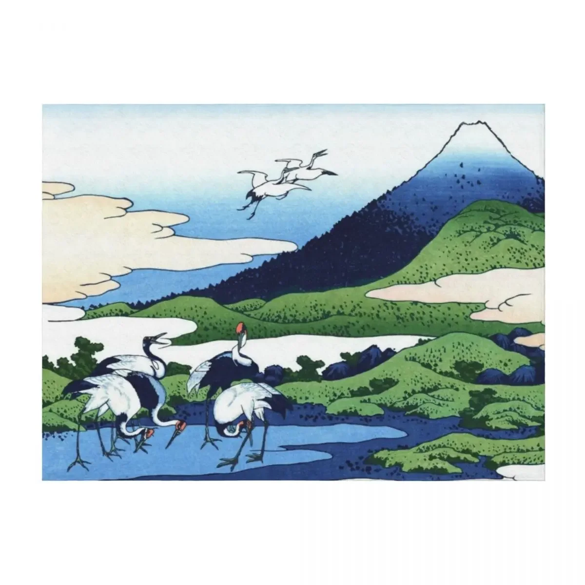 

Umezawa Manor in Sagami Province by Katsushika Hokusai Throw Blanket Plush Soft Big Luxury St Blankets For Baby Blankets