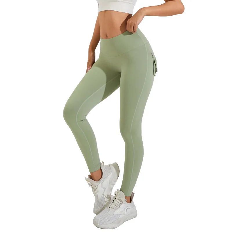 

Women YogaPants, HighWaist ButtLift WorkoutPants, PeachHip CargoPocket GymLeggings, Compression SquatProof SlimFit FitnessTights