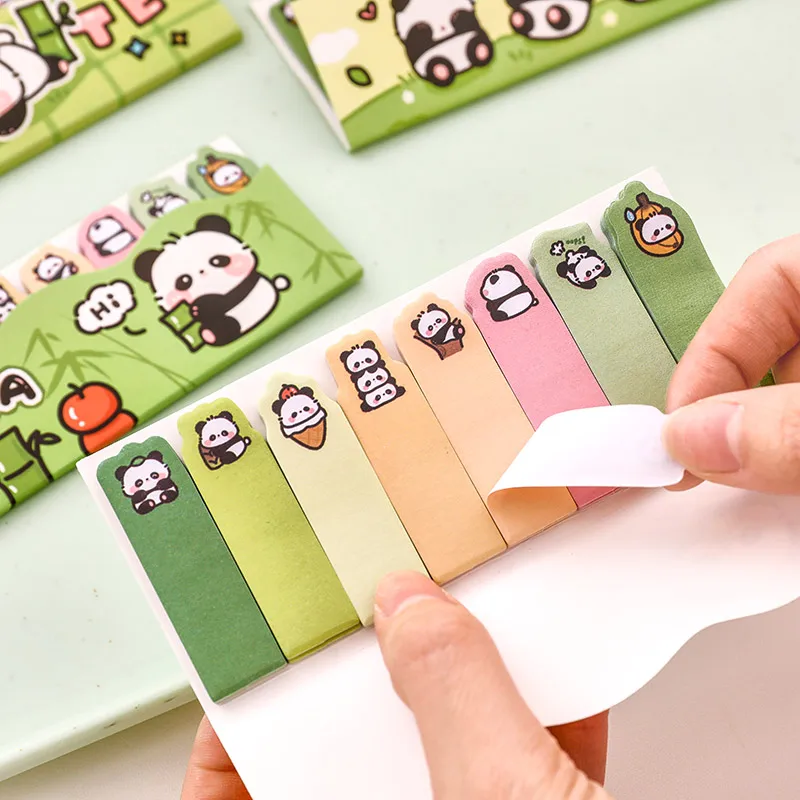 120 folhas de papel panda dos desenhos animados almofadas de memorando simples scrapbooking adesivo material escolar post notas pegajosas papelaria de escritório