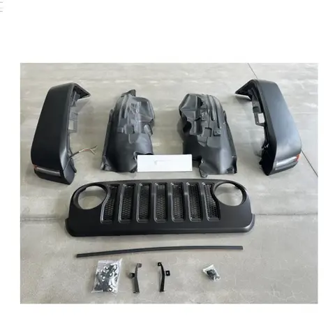 지프 랭글러 JK에서 JL 스타일 펜더 플레어 및 그릴 커스텀용 자동차 외관 액세서리, 오래되고 새로운 바디킷 Best5