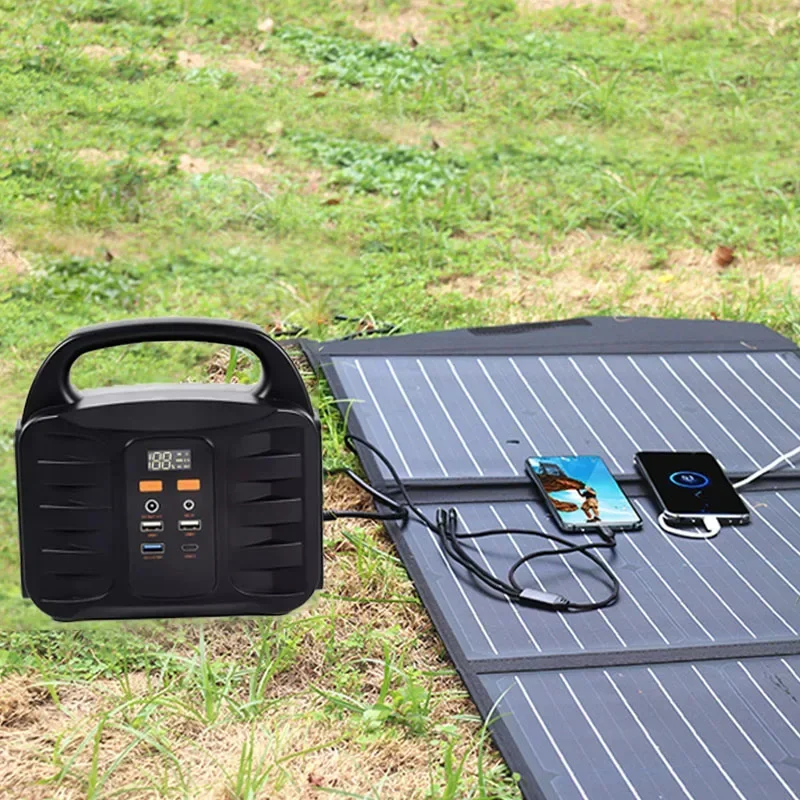 2024 New Portable 60W/100W/120W Solar Panel Folding Bag USB+DC Output Solar Charger Outdoor Power Supply Mobile Phone Generator