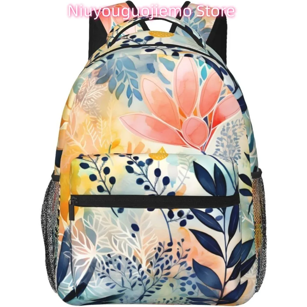 

Spring Cute Flowers Lightweight Laptop Backpack Lightweight Multipurpose Travel Casual Daypack Unisex College Backapcks for Men