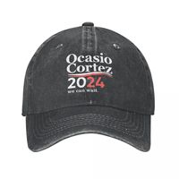 Retro Alexandria Ocasio Cortez 2024 We Can Wait Baseball Cap Men Women Distressed Cotton Headwear AOC US Outdoor Gift Hat