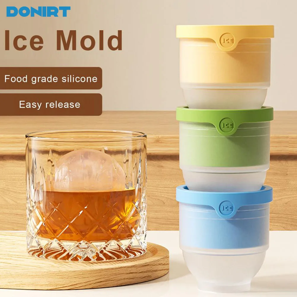 Eiswürfelbereiter mit 6 cm Durchmesser, runde Silikon-Eisform für Whiskey-Cocktails, Bourbon-Kugel, Eiswürfelform, stapelbares Küchen-Bar-Werkzeug