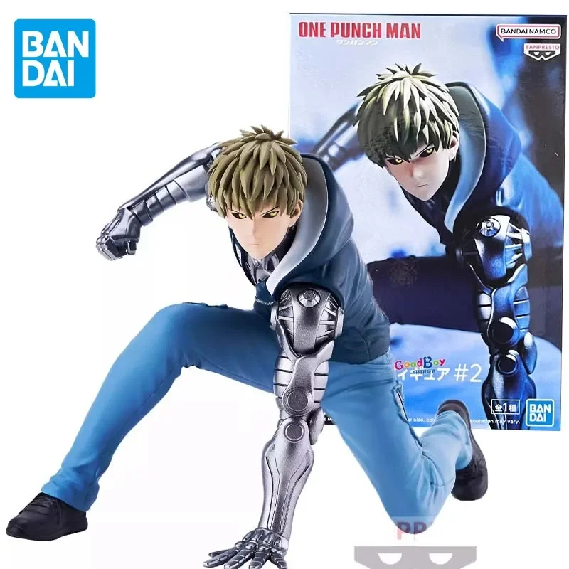 

10CM Bandai Genuine ONE PUNCH-MAN Genos Kawaii Anime Action Figures Toys for Boys Girls Kids Gifts Collectible Model Ornaments