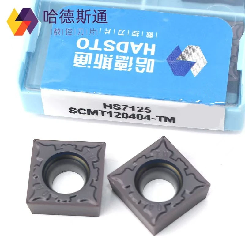 Hadsto 100% Original Scmt 120404 -Tm Scmt 120408 -Mt Scmt 120412 -Mt Hs7125 Hs7225 Lathe Carbide Tool Inner Hole Punching Cnc Blade Processing Stainless Steel