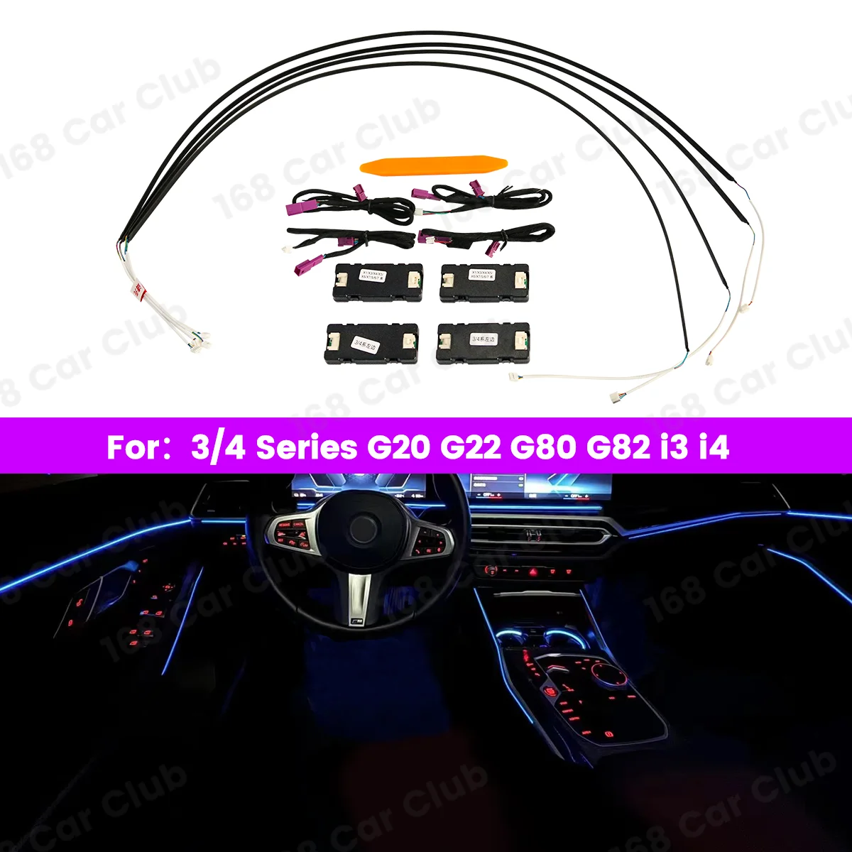 

LED Door 11 Colour Ambient Lights For BMW G20 G21 G22 G26 G80 G82 M3 M4 New 2/3/4 Series Car Auto Interior Decorative Lamp Refit