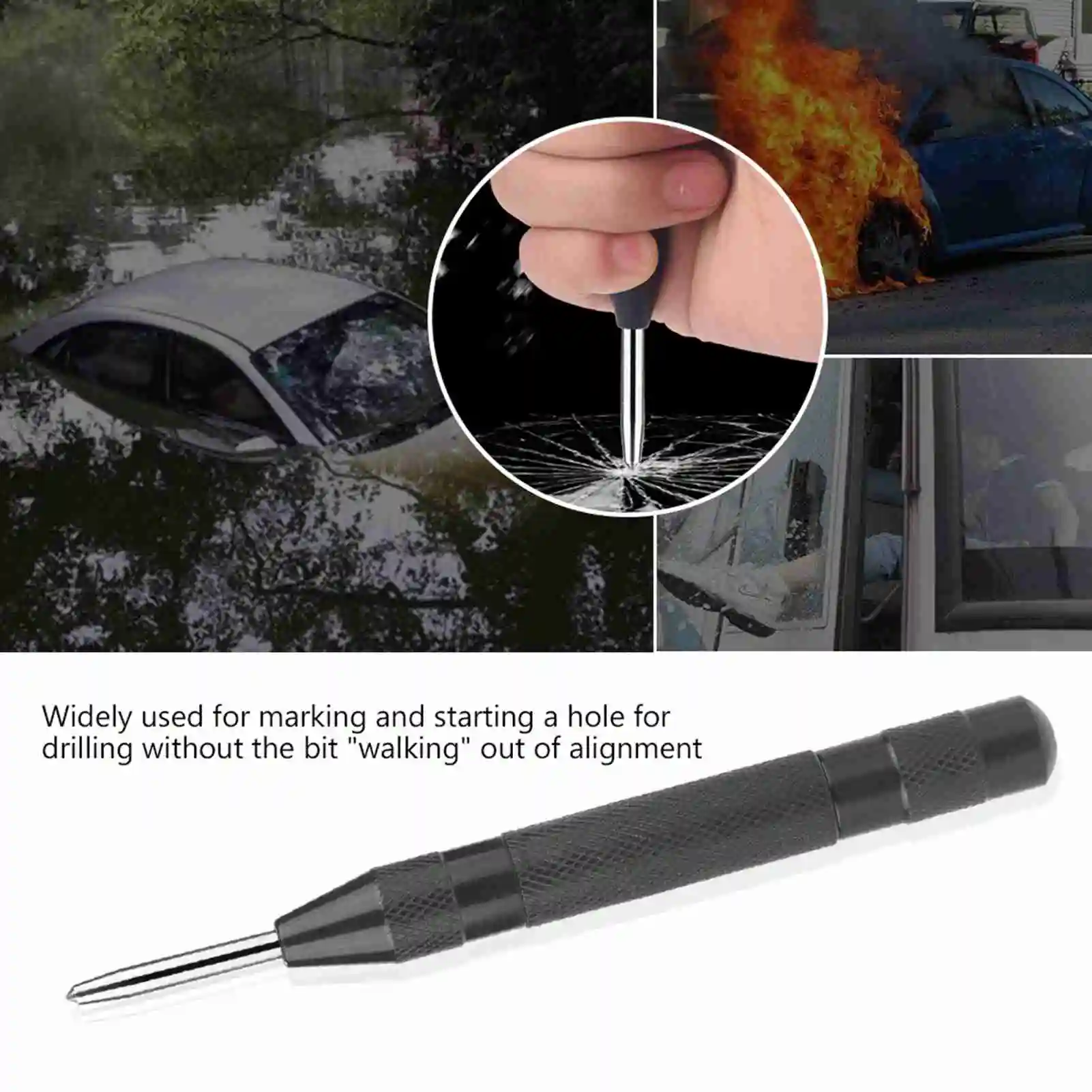 ZK40 High Speed Steel Automatic Center Punch Spring Loaded Mechanism Marking Punching Tool