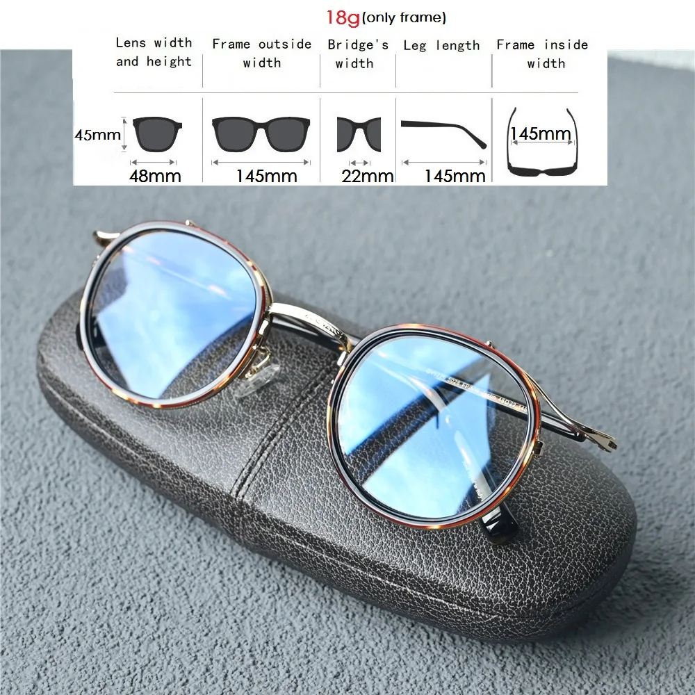 Vazrobe Titanium Eyeglasses Frame Men Women Round Glasses High-end Quality Spectacles for Prescription Tortoise Gold Fashion