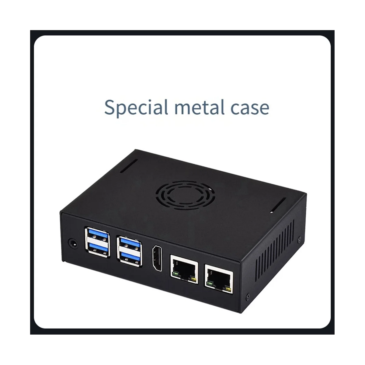 ABEP-For VisionFive2 Special Metal Shell with Cooling Fan Mini Host Computer Shell IP30 Protection Level Multiple Interfaces