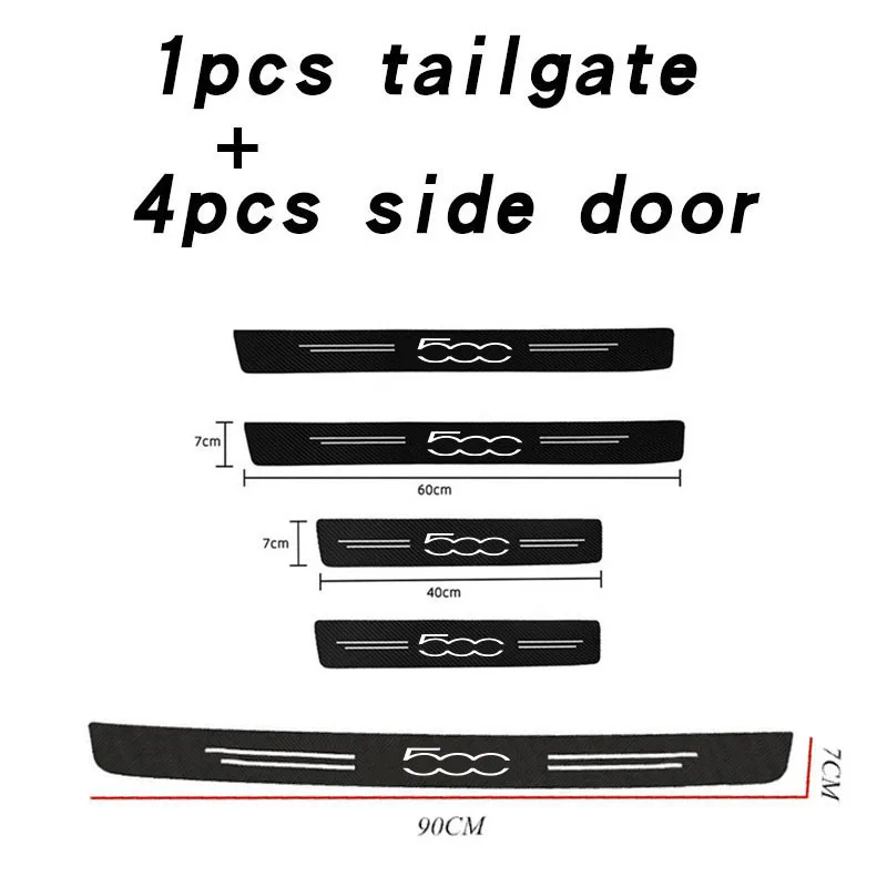 Car Door Sill Guard Plate Threshold Protector Running Entry Board Pedal Cover For FIAT 500 500E 500L 500C 500S 500X Accessories