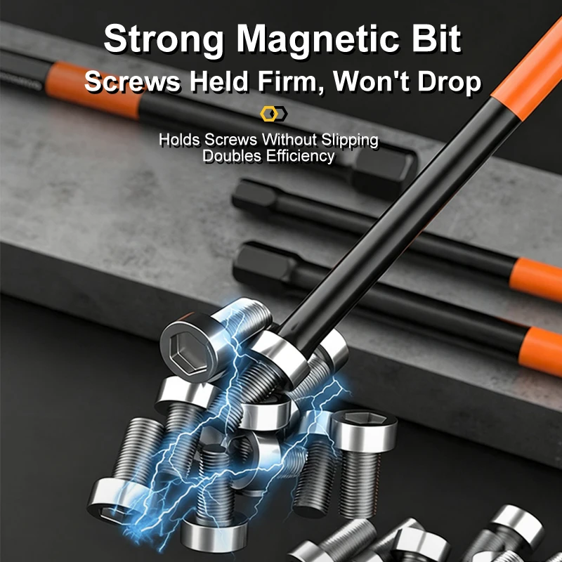 Hex Key Bit Magnetic Black Allen Bit S2 Alloy Steel H2 H3 H4 H5 H6 H8 H10 Hex Shank Anti Rust for Bike Repair Screwdriver Bit
