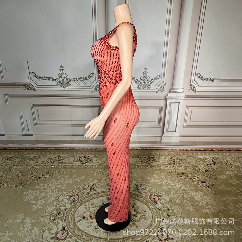 2025Sexy Backless Temperament Dress Company Annual Meeting Women's Group Singing Clothes Beauty Pageant Lady Performance Clothes