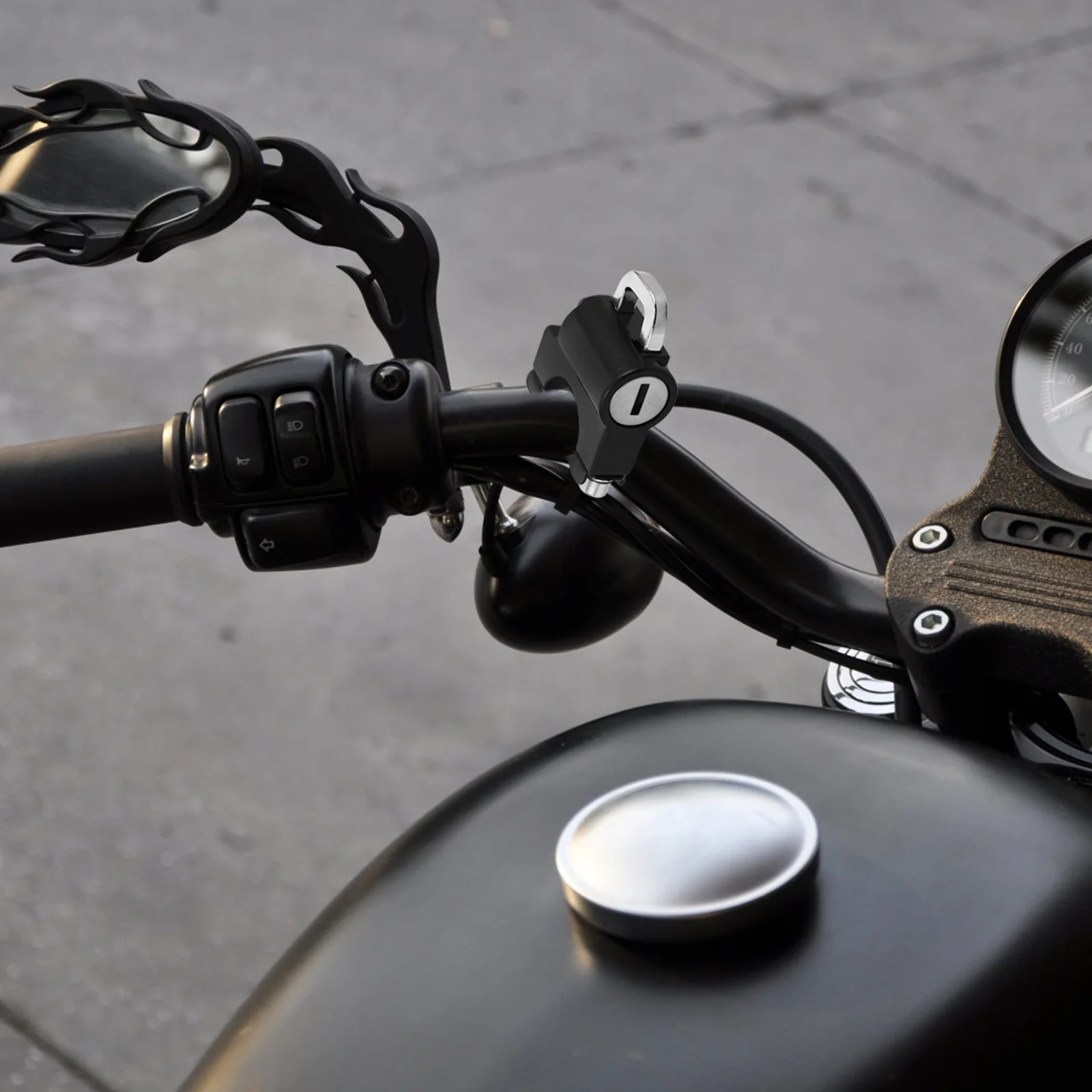 

4Pcs Motorcycle Lock Set Handlebar Mount 2.0-2.6cm Anti Theft Tamper Proof Hook Secure Bike Scooter Electric Bicycle