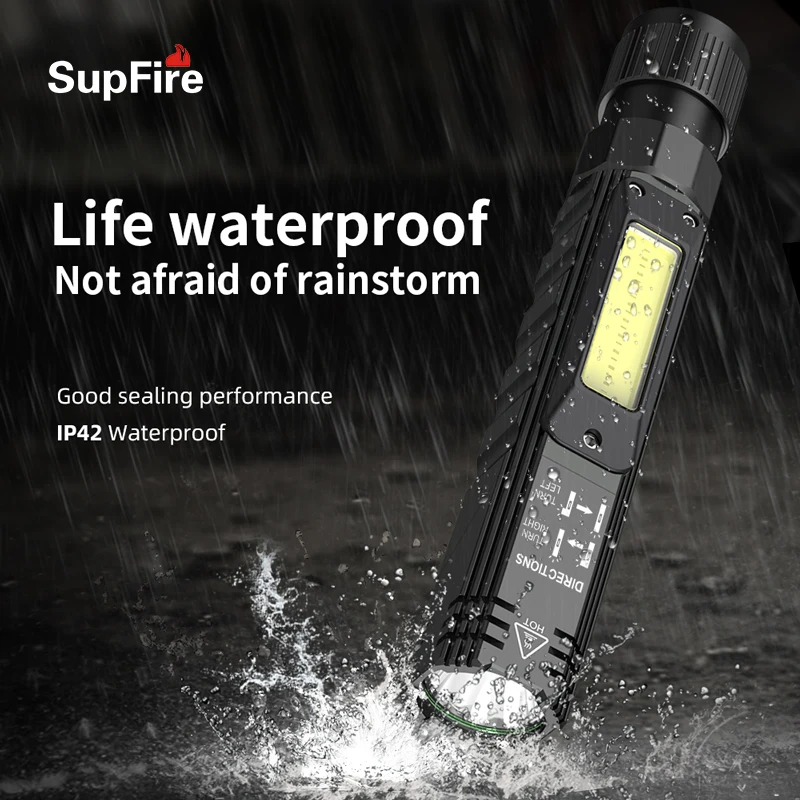 SuperFire G19 Powerful flashlight LED+COB Head Light USB Rechargeable For Fishing Camping Portable Magnet Work Light Head Torch