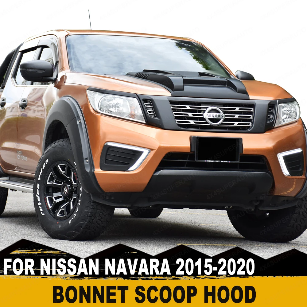 Matte Black Front Bonnet Hood Scoop Cover For Nissan Navara 2015-2020 D23 NP300 Frontier ABS Protector Pickup Car Accessories
