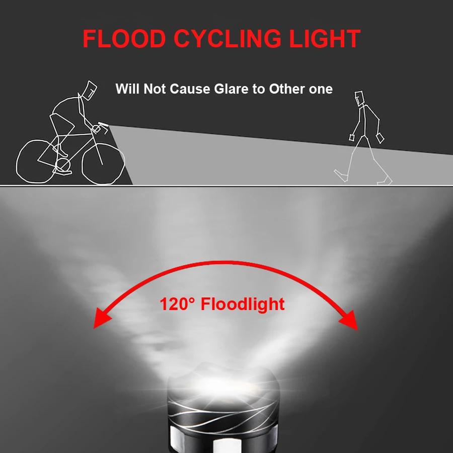 LED 자전거 라이트 충전식 램프, MTB 자전거 헤드라이트, 사이클링 손전등, 자전거 랜턴, 자전거 프론트 라이트용, 1200 루멘