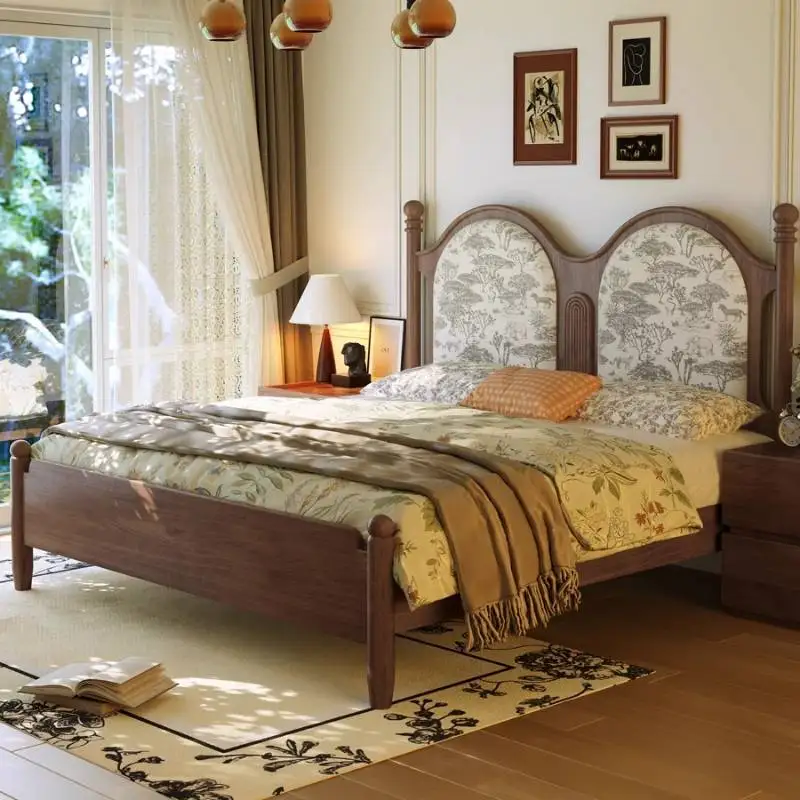 Designs Decoration Double Bed Couples Unique Luxury Modern Headboards Double Bed Bedroom Wooden Camas De Dormitorio Furniture